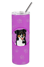 Load image into Gallery viewer, Australian Shepherd Black Tricolor #3 Stainless Steel 20 oz Skinny Tumbler