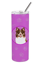 Load image into Gallery viewer, Australian Shepherd Red Tricolor #2 Stainless Steel 20 oz Skinny Tumbler