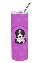 Load image into Gallery viewer, Bernese Mountain Dog Puppy #1 Stainless Steel 20 oz Skinny Tumbler