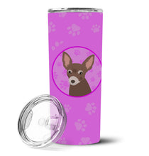Load image into Gallery viewer, Chihuahua Chocolate #2 Stainless Steel 20 oz Skinny Tumbler