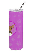 Load image into Gallery viewer, Chihuahua Chocolate and White #1 Stainless Steel 20 oz Skinny Tumbler
