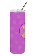 Load image into Gallery viewer, Chihuahua Gold and White Stainless Steel 20 oz Skinny Tumbler