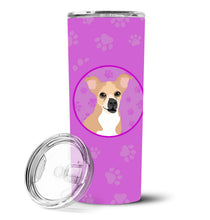 Load image into Gallery viewer, Chihuahua Gold and White Stainless Steel 20 oz Skinny Tumbler