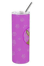 Load image into Gallery viewer, Chihuahua Silver and Tan Stainless Steel 20 oz Skinny Tumbler