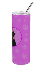 Load image into Gallery viewer, Doberman Pinscher Black and Rust Cropped Ears Stainless Steel 20 oz Skinny Tumbler