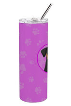 Load image into Gallery viewer, Doberman Pinscher Black and Rust Natural Ears #1 Stainless Steel 20 oz Skinny Tumbler