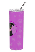 Load image into Gallery viewer, Doberman Pinscher Black and Rust Natural Ears #1 Stainless Steel 20 oz Skinny Tumbler