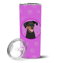 Load image into Gallery viewer, Doberman Pinscher Black and Rust Natural Ears #1 Stainless Steel 20 oz Skinny Tumbler