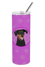 Load image into Gallery viewer, Doberman Pinscher Black and Rust Natural Ears #1 Stainless Steel 20 oz Skinny Tumbler