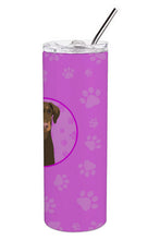 Load image into Gallery viewer, Doberman Pinscher Red and Rust Natural Ears #2 Stainless Steel 20 oz Skinny Tumbler