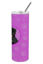Load image into Gallery viewer, Doodle Black and Tan Stainless Steel 20 oz Skinny Tumbler