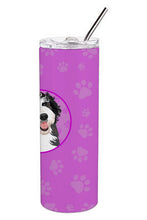 Load image into Gallery viewer, Doodle Silver and White #1 Stainless Steel 20 oz Skinny Tumbler