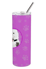 Load image into Gallery viewer, Doodle Silver and White #2 Stainless Steel 20 oz Skinny Tumbler