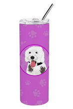 Load image into Gallery viewer, Doodle Silver and White #2 Stainless Steel 20 oz Skinny Tumbler