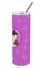 Load image into Gallery viewer, English Bulldog Chocolate Tan Stainless Steel 20 oz Skinny Tumbler