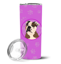 Load image into Gallery viewer, English Bulldog Chocolate Tan Stainless Steel 20 oz Skinny Tumbler