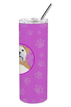 Load image into Gallery viewer, English Bulldog Fawn and White Stainless Steel 20 oz Skinny Tumbler