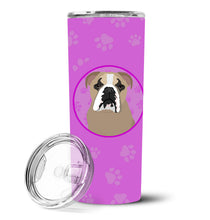Load image into Gallery viewer, English Bulldog Lilac Tricolor Stainless Steel 20 oz Skinny Tumbler