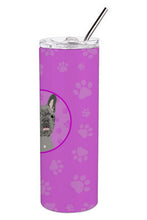 Load image into Gallery viewer, French Bulldog Blue Stainless Steel 20 oz Skinny Tumbler