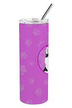 Load image into Gallery viewer, Siberian Husky Black and White #2 Stainless Steel 20 oz Skinny Tumbler