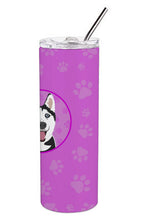 Load image into Gallery viewer, Siberian Husky Black and White #2 Stainless Steel 20 oz Skinny Tumbler