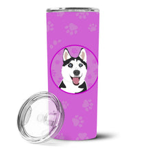 Load image into Gallery viewer, Siberian Husky Black and White #2 Stainless Steel 20 oz Skinny Tumbler