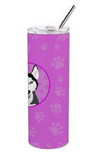 Load image into Gallery viewer, Siberian Husky Black and White #3 Stainless Steel 20 oz Skinny Tumbler