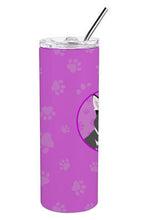 Load image into Gallery viewer, Siberian Husky Silver and White #2 Stainless Steel 20 oz Skinny Tumbler