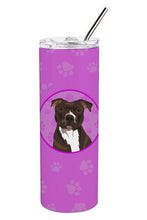 Load image into Gallery viewer, Pit Bull Brindle #2 Stainless Steel 20 oz Skinny Tumbler