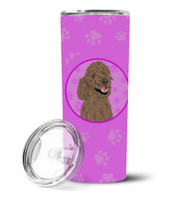 Load image into Gallery viewer, Poodle Standard Brown Stainless Steel 20 oz Skinny Tumbler