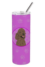 Load image into Gallery viewer, Poodle Standard Brown Stainless Steel 20 oz Skinny Tumbler