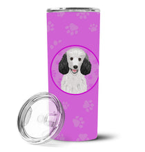 Load image into Gallery viewer, Poodle Standard Silver Stainless Steel 20 oz Skinny Tumbler