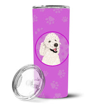 Load image into Gallery viewer, Poodle Standard White Stainless Steel 20 oz Skinny Tumbler