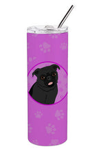 Load image into Gallery viewer, Pug Black #1 Stainless Steel 20 oz Skinny Tumbler