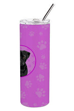 Load image into Gallery viewer, Pug Black #2 Stainless Steel 20 oz Skinny Tumbler