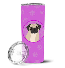 Load image into Gallery viewer, Pug Fawn #3 Stainless Steel 20 oz Skinny Tumbler