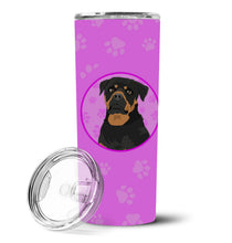 Load image into Gallery viewer, Rottweiler Black and Mahogany Stainless Steel 20 oz Skinny Tumbler