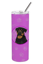 Load image into Gallery viewer, Rottweiler Black and Mahogany Stainless Steel 20 oz Skinny Tumbler