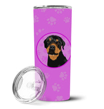 Load image into Gallery viewer, Rottweiler Black and Rust Stainless Steel 20 oz Skinny Tumbler