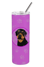 Load image into Gallery viewer, Rottweiler Black and Rust Stainless Steel 20 oz Skinny Tumbler