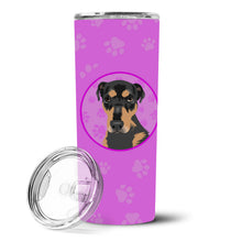 Load image into Gallery viewer, Rottweiler Black and Tan #2 Stainless Steel 20 oz Skinny Tumbler
