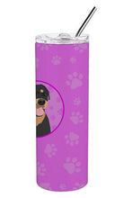 Load image into Gallery viewer, Rottweiler and Tan #7 Stainless Steel 20 oz Skinny Tumbler