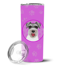 Load image into Gallery viewer, Schnauzer Salt and Pepper #3 Stainless Steel 20 oz Skinny Tumbler