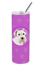 Load image into Gallery viewer, Schnauzer White #1 Stainless Steel 20 oz Skinny Tumbler