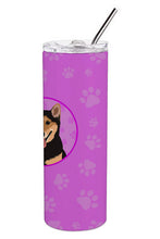 Load image into Gallery viewer, Shiba Inu Black and Tan Stainless Steel 20 oz Skinny Tumbler
