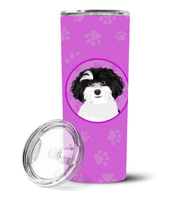 Load image into Gallery viewer, Shih-Tzu Black and White #1 Stainless Steel 20 oz Skinny Tumbler