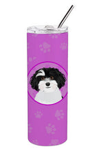 Load image into Gallery viewer, Shih-Tzu Black and White #1 Stainless Steel 20 oz Skinny Tumbler