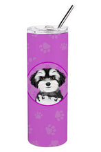 Load image into Gallery viewer, Shih-Tzu Black and White #2 Stainless Steel 20 oz Skinny Tumbler