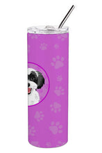 Load image into Gallery viewer, Shih-Tzu Black and White #3 Stainless Steel 20 oz Skinny Tumbler