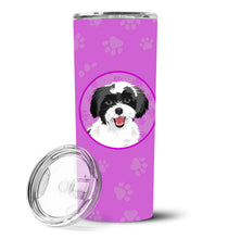 Load image into Gallery viewer, Shih-Tzu Black and White #3 Stainless Steel 20 oz Skinny Tumbler